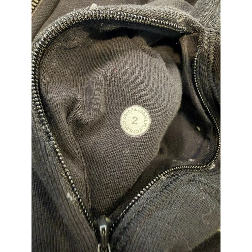 Lululemon Hugged Waist Cotton Zip Hoodie Black Size 2‎